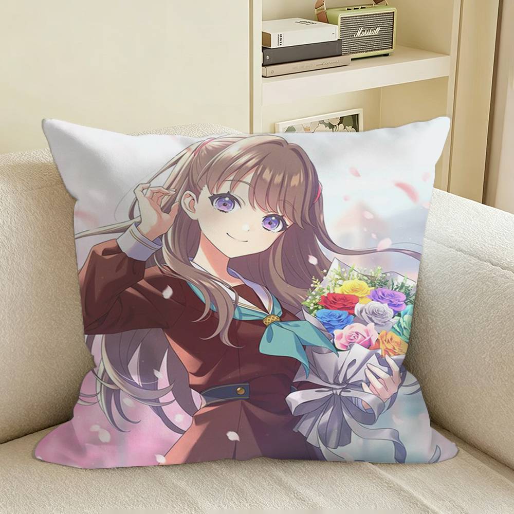 Lovely FFujishima MMegumi Merch Square Sofa Pillow Cover Solid Color Living Room Home Decor Cushion Case