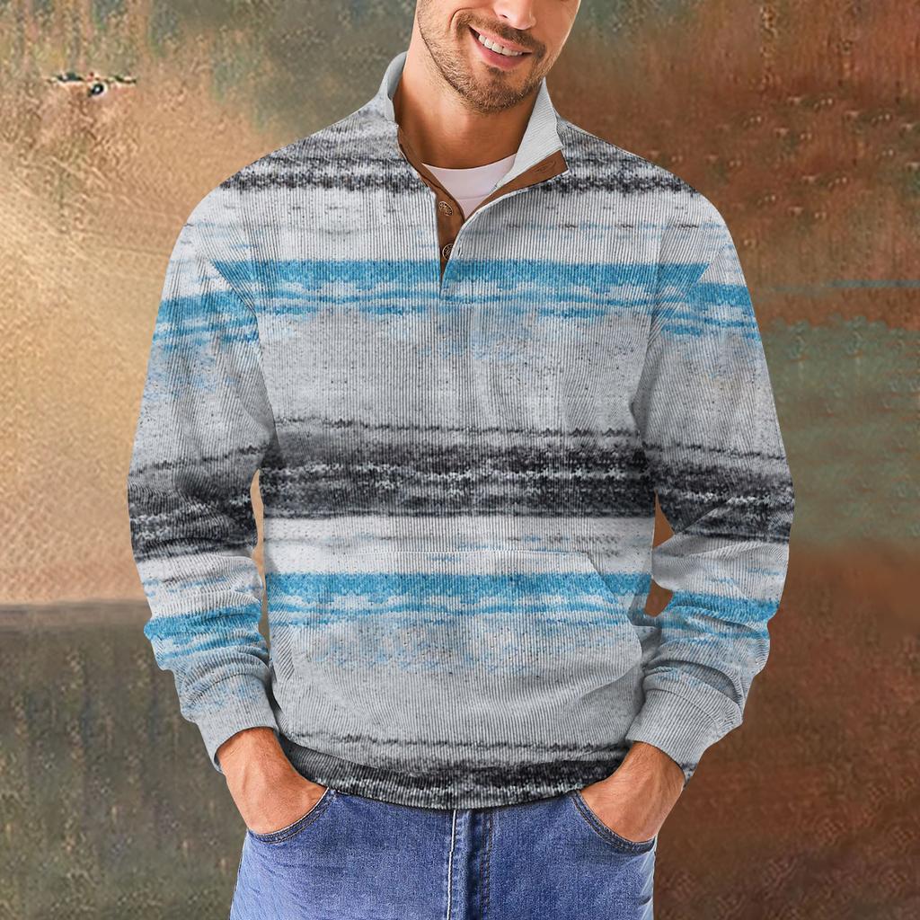 Мужская повседневная толстовка в стиле ретро с градиентным принтом