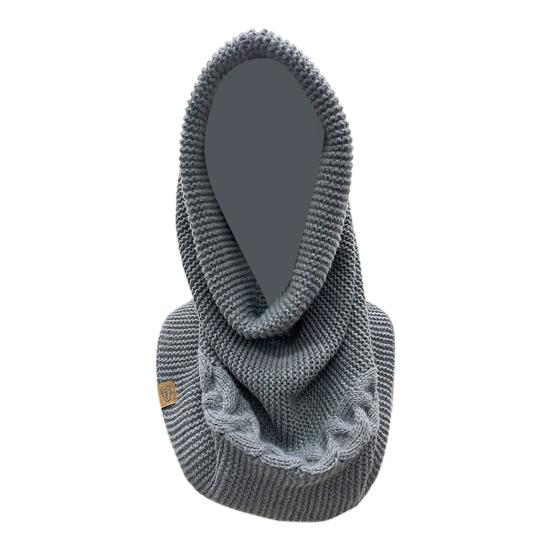 Yousheng Winter Wool Knitting Scarf Women Men Solid Color Dual Use Shawl Scarf Twist Texture Versatile Warm Hat Scarf