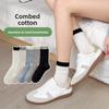 Women's Spring and Summer Thin Mesh Matching Color Boneless Sports Tube Socks
