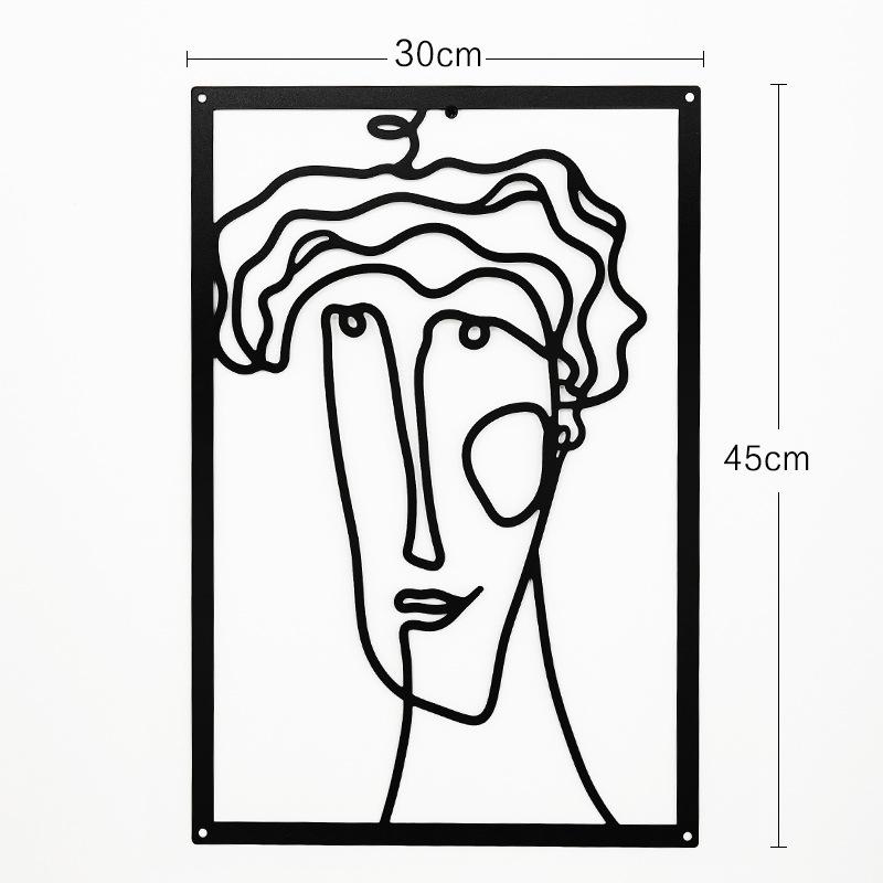 Metal Wall Painting Iron Wall Hanging Decoration Nordic Woman Silhouette Home Decor Macrame Wall Ledges Living Room Decor Gift