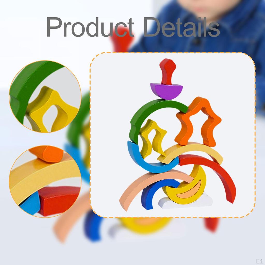 Деревянная радужная пирамидка Красочная универсальная Рождественские подарки Деревянный стаканчик Игрушка для раннего развития