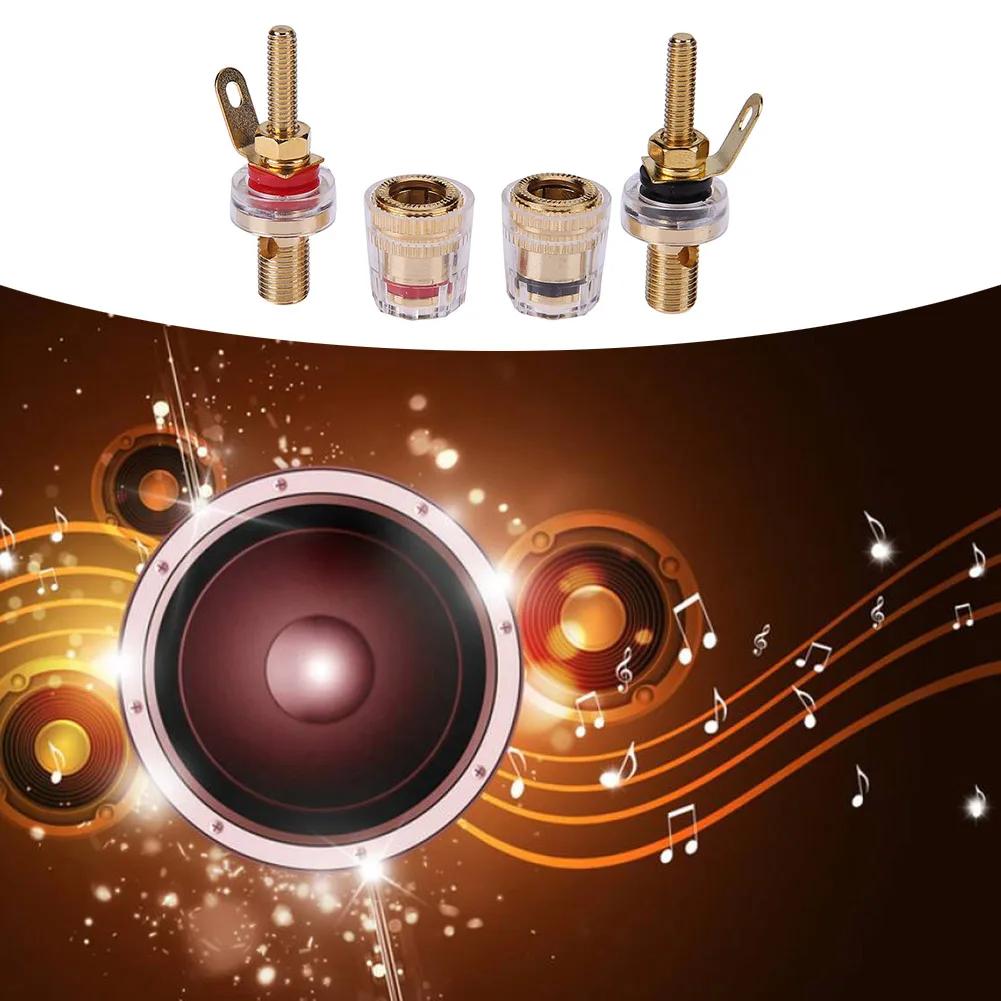 2/4/6pcs Brass 4MM Gold Plated Speaker Amplifier Terminal Binding Post Nut Banana Plug Jack Socket Connector Long Thread Adapter