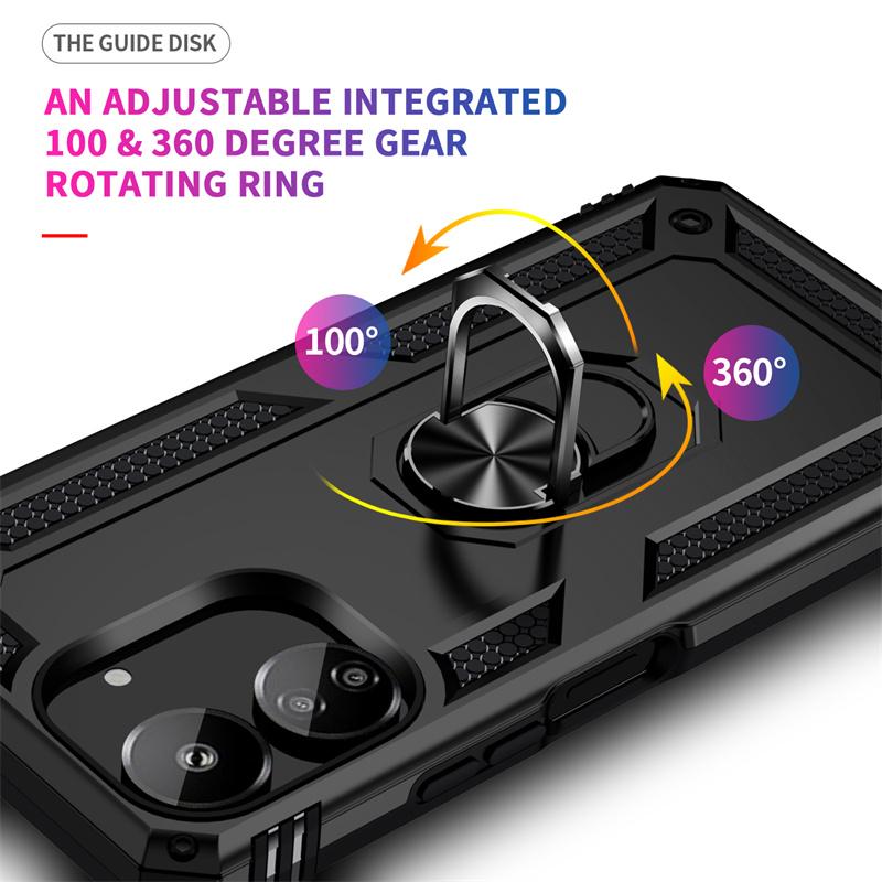 For Xiaomi Poco C65 Case Shockproof Armor Magnetic Car Holder Ring Phone Cases For PocoC65 Poko Little C65 C 65 65C Back Cover