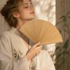 Chinese Style Tassel Folding Fan Solid Color Kimono Fan Elegant Handheld Fans  Wedding Party Decor