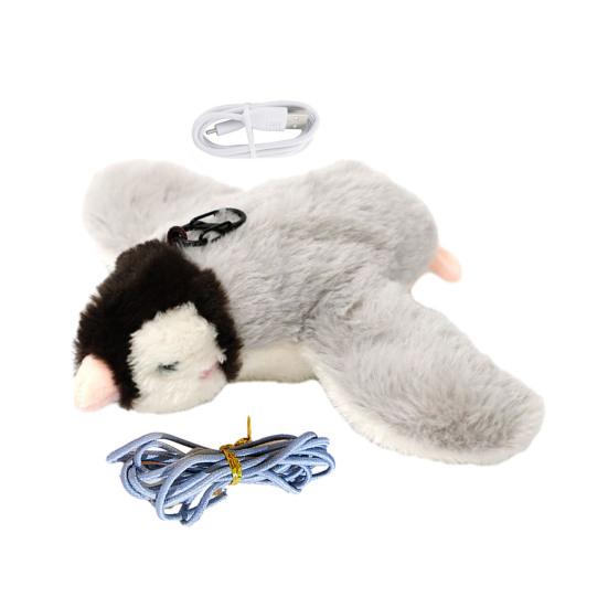 Игрушка для кошек «Птицы, хлопающие крыльями» Интерактивный летающий воробей с реалистичным щебечущим звуком, активируемый прикосновением Мягкая игрушка для котят «Птицы» для домашних кошек