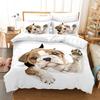Комплект постельного белья с принтом 3D-собаки, комплект постельного белья King Queen Full Size для детей и подростков, комплект постельного белья для мальчиков, черный, милый питомец, щенок, полиэстер, чехол