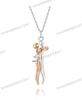 S925 Sterling Silver Couple's Embrace Love Pendant Necklace - Exquisite and Fashionable Clavicle Chain for Women