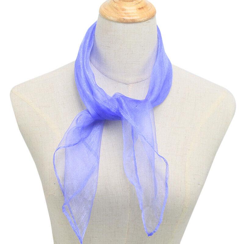 50-е годы квадратный шелковый шарф женский яркий цвет шифоновый платок на шею накидка мягкий тонкий хиджаб палантины шаль