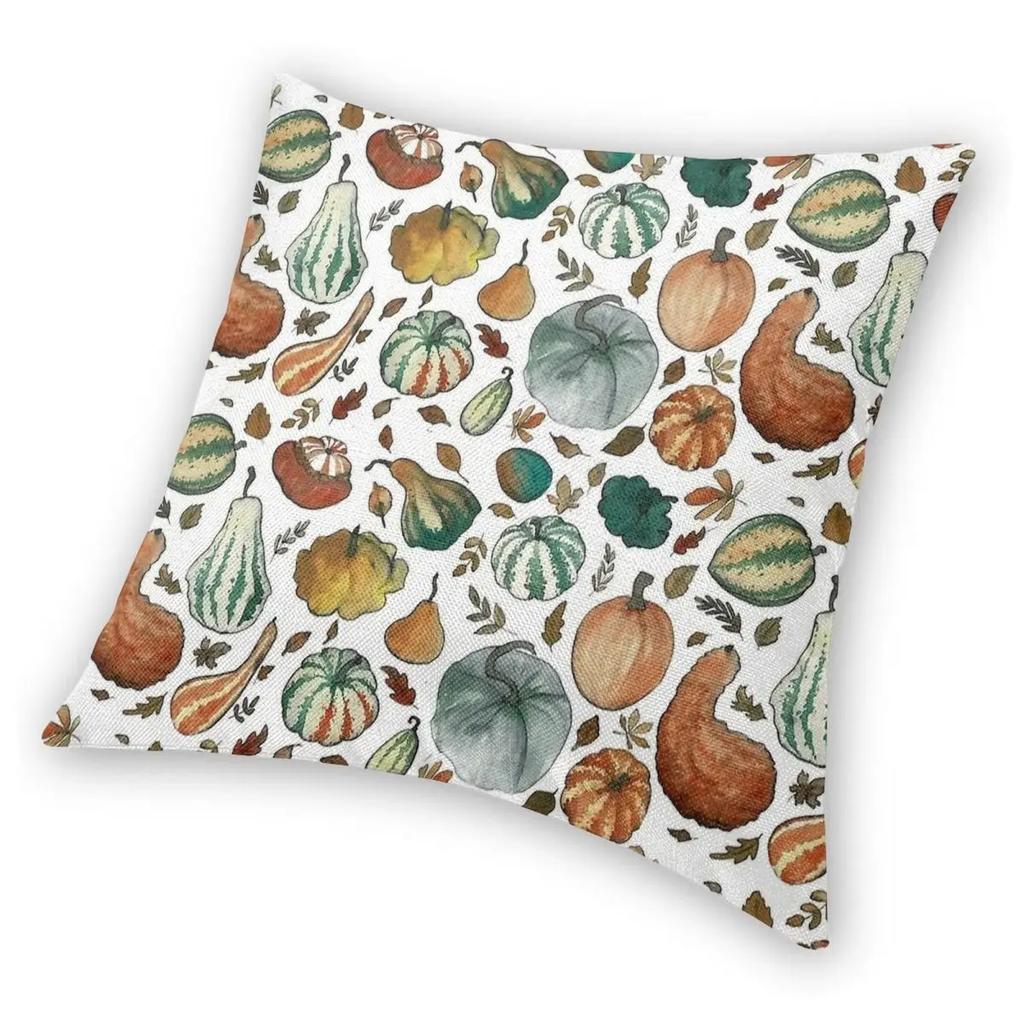 Осенние тыквы Акварель Тыква Наволочка Мягкий Полиэстер Чехол для подушки Декор Наволочка для декоративной подушки Чехол Кровать Квадратный 40*40см