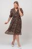 Женское платье большого размера, двубортное шифоновое платье длины миди с леопардовым принтом больших размеров