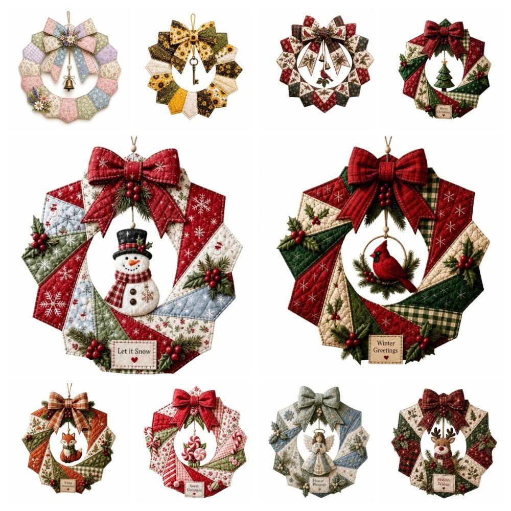 Pre-Cut Fabric Strips Fabric Poke Wreath DIY Kit Christmas Wreath Making Set Beginner-Friendly
