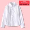 Белая хлопковая рубашка для девочек с флисовой подкладкой: Школьная форма с длинным рукавом для начальной и средней школы.
