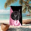 proof beach towel with Inter Miami CF pattern - soft,absorbent,quick-drying,machine washable - perfect for swimming,camping,bathing