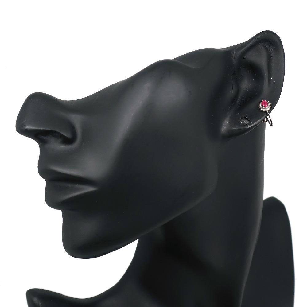 Earring Pt900Platinum/Ruby/diamond 2.2g Women Used