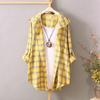 Sunscreen Shirts Women's Hooded Plaid Long-sleeved Loose Tops Thin Coats Cardigans