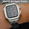Роскошный комплект модификации из нержавеющей стали для Apple Watch 11 10 9 8 7 46 45 41 Металлический корпус для iWatch 6 5 4 3 SE 44 40 Набор ремешков