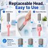 Pumice Stone Toilet Cleaner with Extra Long Handle, Powerfully Removes Yellow Stains, Limescale(Purple, 1A+3B)