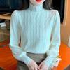 Winter Fashion New 2024 Long Sleeve Half High Collar Slim Apricot Velvet Lace Blouse Shirt Women Tops Blouses Shirts J791