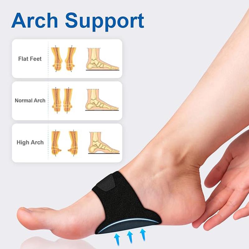 1Pair Arch Pad Support For Flat Foot Correction High Arch Cushioning Pain Relief Foot Pads Orthopedic Insole