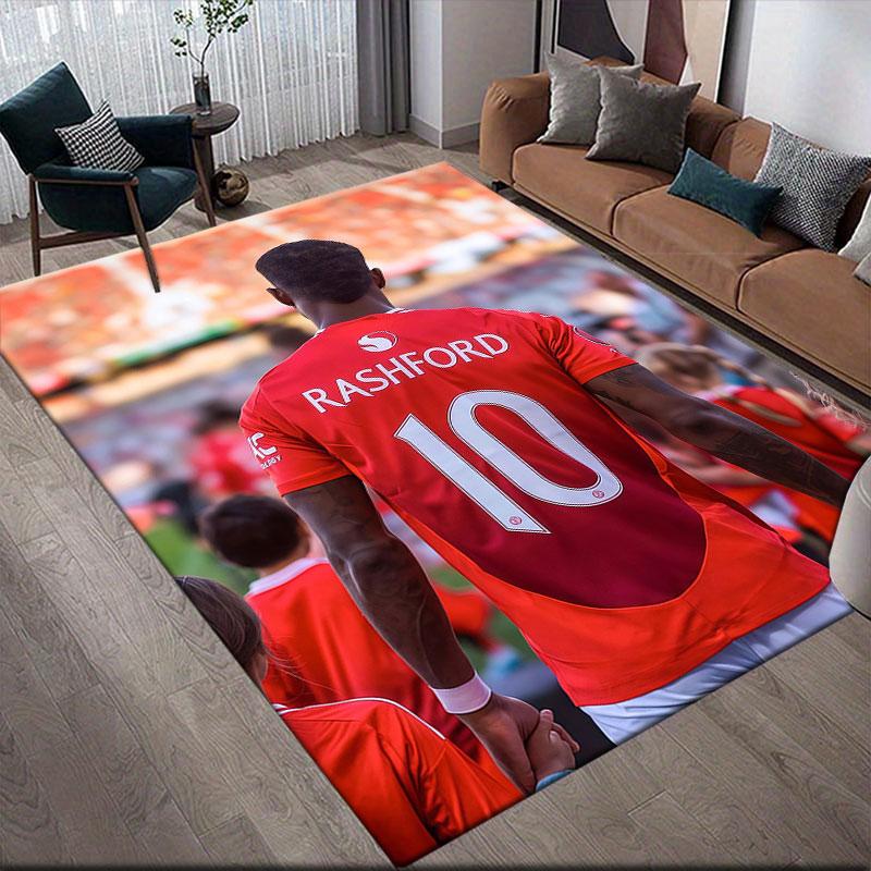 Rashford Flannel Printed Carpet, Home Sofa Decoration for Living Room & Bedroom, Non‑Slip Play Flannel Floor Mat for Game Room
