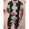 Мужской дышащий повседневный комплект из футболки и шорт для активного отдыха. Летний наряд с 3D-принтом для взрослых.
