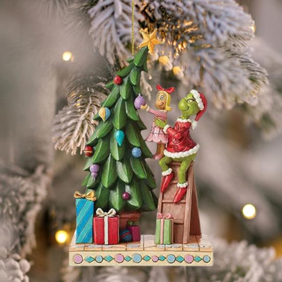 6 шт. акриловый подвесной кулон с четким принтом, очаровательный мультяшный дизайн, создающий атмосферу, елочные украшения, орнамент