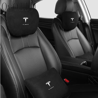 Сертифицированный оригинал Для Model Y Juniper Tesla Model 3 S Highland Внутренние автомобильные аксессуары Автомобильная замша Подголовник Подушка для поясницы