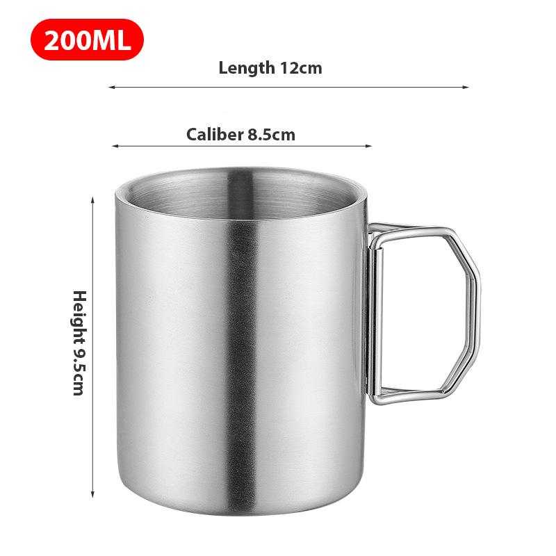 1 шт. чашка из нержавеющей стали, штабелируемая кофейная чашка, наружная посуда для питья, кружка для воды, пивная кружка, кружка для кемпинга, пикника, барбекю, походов