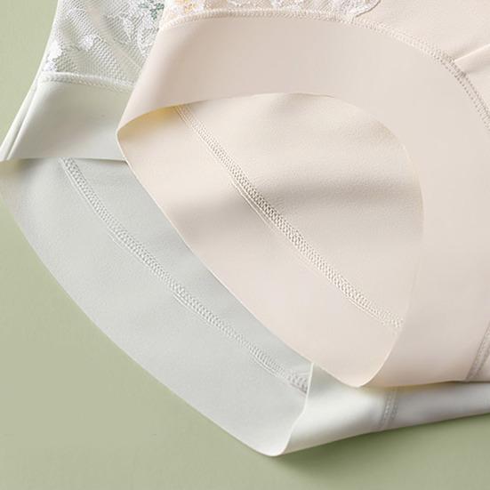 Женское Нижнее Белье с Высокой Талией Женские Сексуальные Кружевные Ледяные Шелковые Трусы Полное Покрытие Дышащие Мягкие Эластичные Слипы