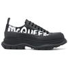 Alexander Mcqueen Кроссовки 'Black White' с шнуровкой и принтом 'Graffiti Tread Slick' 711108WIAT61070