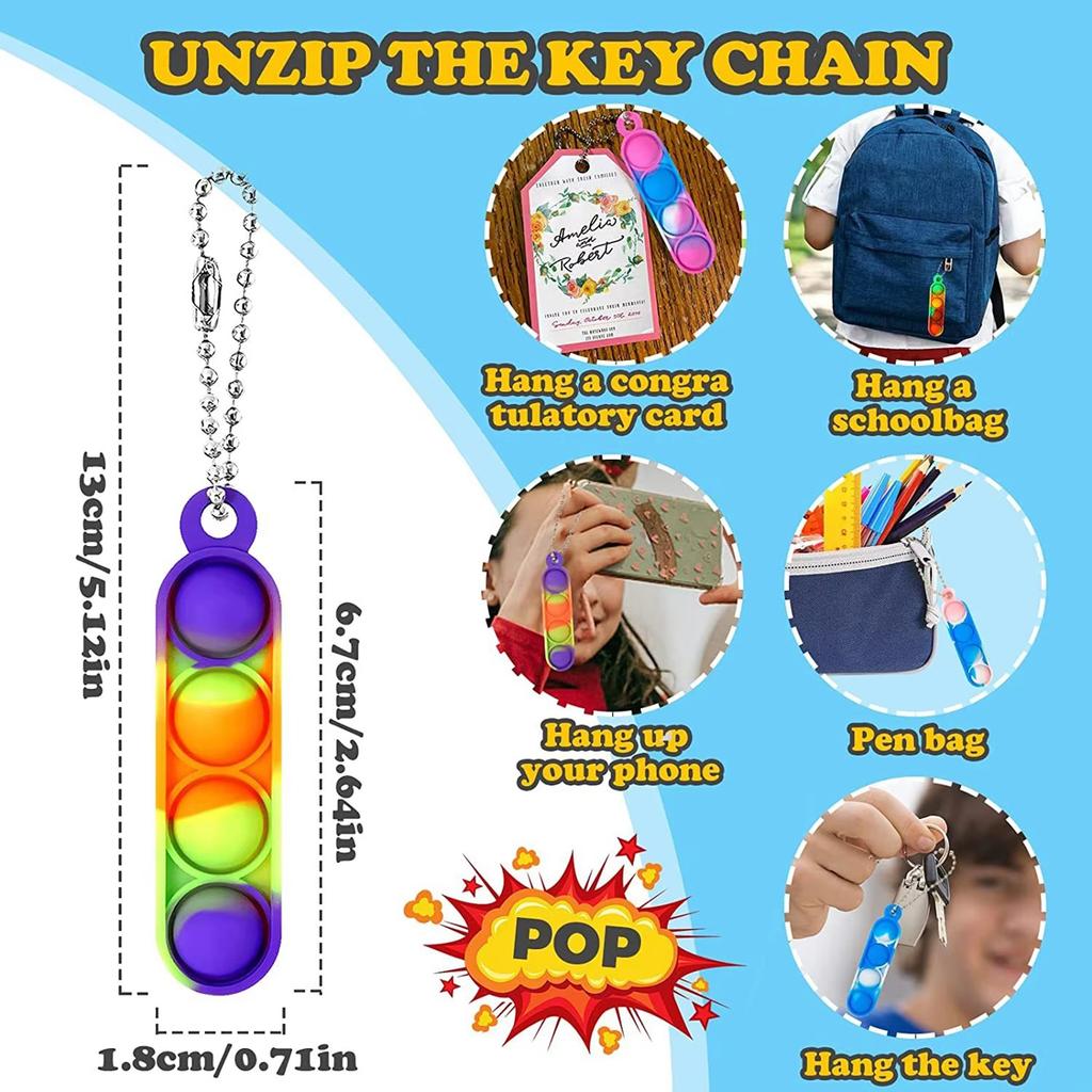 24/150 шт. Мини-набор Pop Fidget Toy, брелок, игрушки для снятия стресса, игрушки для рук, сувениры для вечеринки, игрушка на рабочий стол для детей и взрослых