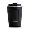 Термостакан с крышкой, горлышко в стиле кафе, легко пить, легко чистить, дизайн сохраняет напитки горячими и холодными, Cafe Days, черный [Теплый]