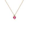 Ruby Necklace Heart Diamond White Gold K10 10K Gold [Shinyo] Women's