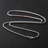 3mm Wide Box Necklace Pendant Pure 925 Sterling Silver Men Women Chain Statement Necklace Jewelry 925 Silver Chain for Women