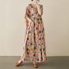 Short Sleeve Plus Size Cotton Vintage Floral New In Dresses for Women Casual Loose Long Summer Dress