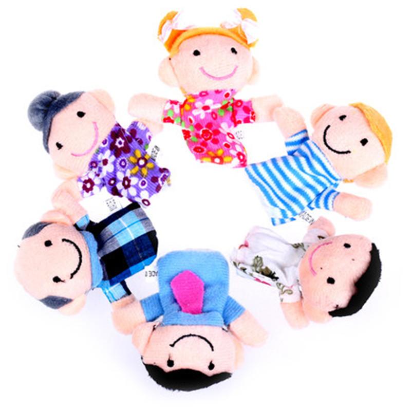 6Pcs/Lots Family Finger Puppet Toy New Plush 7.5CM Fun Family Interactive Game Prop Toy