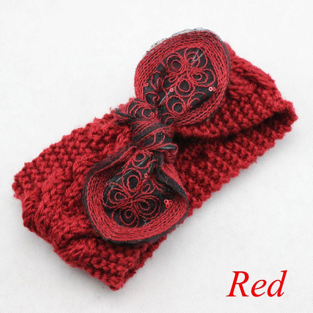 Богемская Женская Девичья Цветочная Повязка на Голову с Бантом и Ушками Кролика Тюрбан Вязаная Крючком Повязка на Волосы