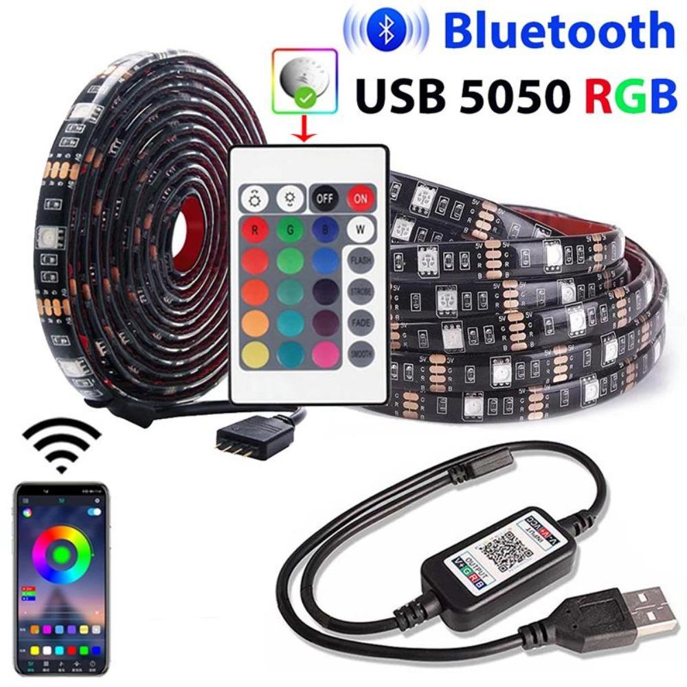 USB светодиодные ленты Bluetooth-совместимые 5050 RGB ИК-управление Led Mural Chambre Гибкая лента с диодной лампой для домашнего ТВ Фоновые светильники