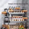 Modern 3-Tier Countertop Spice Rack with Knife & Utensil Holders