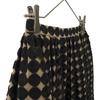 PAULE KA Dot embroidery Midi length flare skirt 36 Beige x black Side zip Women Used