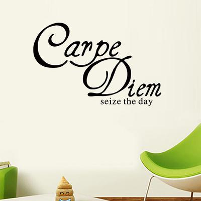 Carpe Diem Seize The Day Наклейка на стену в гостиную и спальню на английском языке