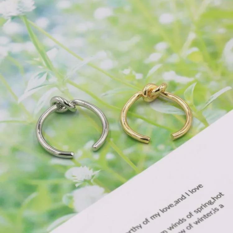 Корейское простое женское кольцо на мизинец из меди с открытым узлом - модные и универсальные украшения