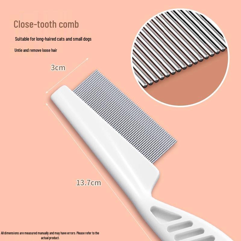 Cat and Dog Fine-Tooth Flea Comb - Steel Grooming Tool with Free Shipping