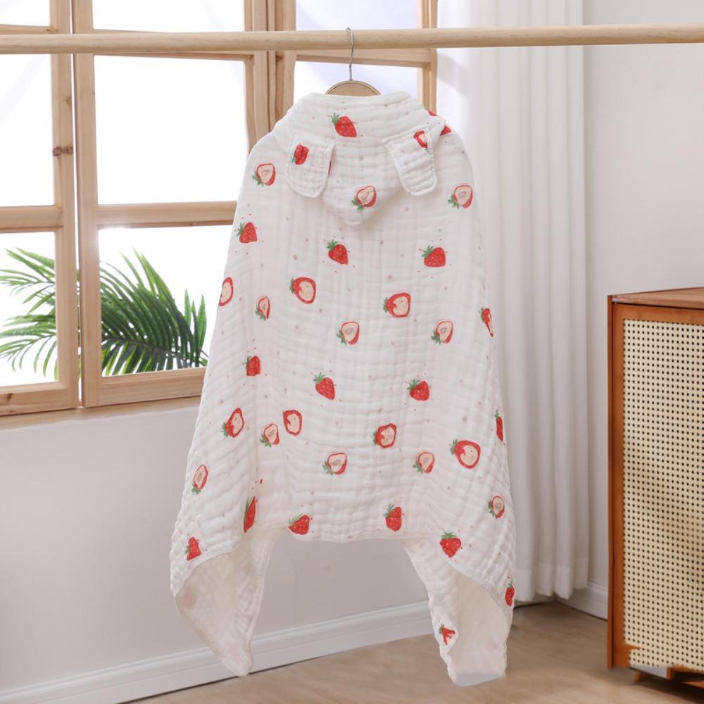 Rabbit Cartoon Blanket Wrap Cotton Sleepwear Bathrobe Cloak Hooded Cape Towels Beach