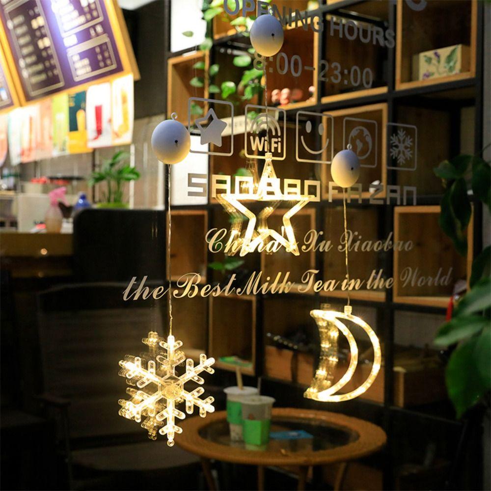 LED Window Lamp Creative Garland Fairy String Lights Christmas Decoration Suction Cup Light