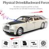 Модель автомобиля Phantom в масштабе 1/24, игрушка из цинкового сплава с откидной спинкой, литые игрушечные машинки со звуком и светом для детей, коллекция подарков для мальчиков и девочек