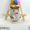 Funny Positive Crochet Cow Doll Desktop Ornament Handmade Cheer Emotional Support Positive Cow with Card Home Party Decoration