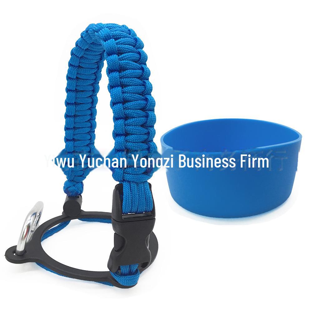 Top Thermos Cups with Silicone Non-Slip Sleeves, Hand-Woven Ropes, and Cup Handles
