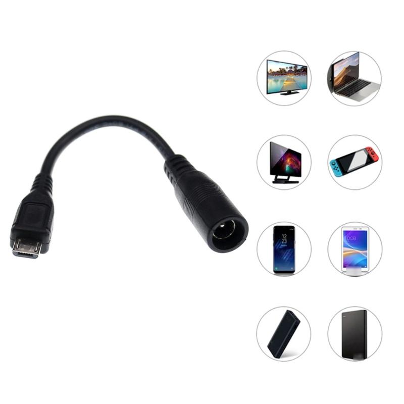 Адаптер-переходник DC5.5 x 2.1 мм (мама) на Micro USB (папа) Кабель-удлинитель Питание до 5В 3А 15Вт